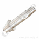 Flaschenanschluss DIN 477-5 Nr.57 - W30x2" LH x 1/2" NPT AG - Wasserstoff Brenngas Formiergas 300 bar - Sechskantanschluss - Länge  ca 94 mm - Edelstahl silver platet