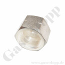 Flaschenanschluss DIN 477-5 Nr.57 - W30x2" LH x 1/2" NPT AG - Wasserstoff Brenngas Formiergas 300 bar - Sechskantanschluss - Länge  ca 94 mm - Edelstahl silver platet
