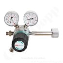Flaschendruckminderer Helium 200 bar 1-stufig bis 28 bar regelbar - Anschluss W21,8x1/14" DIN 477-1 Nr.6 - Ausgang 1/4" NPT AG - 20 m³/h - FKM - Messing verchromt 6.0 - GCE Druva CPLH0SJ