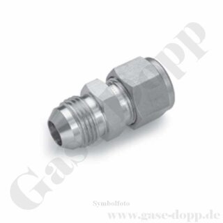 Einschraubverschraubung - RVS 1/8" x 7/16"-20 SAE AG - Doppelklemmring Rohrverschraubung (RVS) zöllig auf SAE Außengewinde AG - Edelstahl - HAM-LET