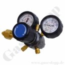 Flaschendruckminderer 200 bar - Sauerstoff - 2-stufig - Eingang G 3/4" DIN 477 Nr.9 - bis 20 bar regelbar - Ausgang G 1/4" AG - max. 35 m³/h - Einsatz Laser Plasma Schneidanlagen - Messing - GCE ProStage PS0783127