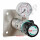 Labor Entnahmestelle auf Wandplatte bis 1,5 bar regelbar - Eingangsdruck max. 40 bar - Eingang G 1/4" Oben Ausgang G 1/4" unten mit Regulierventil - Messing verchromt 6.0 - GCE Druva EMD 40010