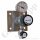 Labor Entnahmestelle auf Wandplatte mit Regulierventil bis 1,5 bar regelbar - Eingangsdruck max. 40 bar - Eingang G 1/4" Oben Ausgang G 1/4" unten mit Regulierventil - Messing verchromt 6.0 - GCE Druva EMD 40010
