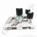 Druckregelstation 1 Eingang 200 bar max. bis 14 bar regelbar - 1-stufig - IN 1/4" NPT IG  Out 1/4" NPT IG - mit Prozessgasspülung - Messing verchromt 6.0 - GCE Druva MPLH0XSP