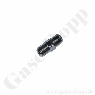 Doppelnippel 1/4" NPT AG x 1/4" NPT AG - Langnippel Länge 35 mm - 300 bar Messing vernickelt