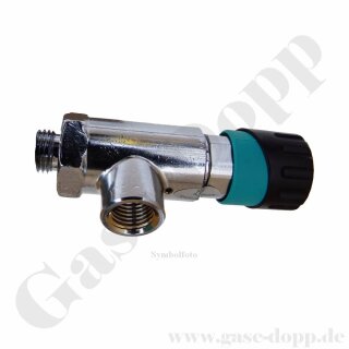 Regulierventil Membranventil - 20 bar - IN / OUT 1/4" NPT IG - 2 Ports - Ausgang 90° gewinkelt - Modular LAB System - FKM - Messing verchromt 6.0 - GCE DRUVA VLCRVBCMER