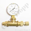 Prüfmanometer Ø 63 mm Brenngas Anzeige bis...