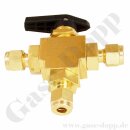 Kugelhahn 3-Wege - IN / OUT KRV 1/8" - max. 207  bar...