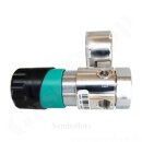Labor Entnahmedruckminderer 0,2 bis 4,0 bar regelbar - Grundkörper - Eingangsdruck max. 50 bar - Eingang G 3/8" hinten Ausgang KRV 1/4" unten - FKM - Messing verchromt 6.0 - GCE Druva PLCMVBCFM