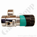 Labor Entnahmedruckminderer 0,2 bis 4,0 bar regelbar - Grundkörper - Eingangsdruck max. 50 bar - Eingang G 3/8" hinten Ausgang KRV 1/4" unten - EPDM - Messing verchromt 6.0 - GCE Druva PLCMEBCFM