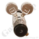 Leitungsdruckminderer 300 bar - 0,2 bis 2,0 bar regelbar - 2-stufig - IN / OUT NPT 1/4" IG - 6 Port - Eingang Rechts - 3 m³/h - ohne Sicherheitsüberdruckventil - FKM - Messing verchromt 6.0 - GCE Druva LPLLVDJ