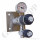 Labor Entnahmedruckminderer auf Wandplatte mit Absperrventil im Eingang + Absperr- & Regulierventil im Ausgang - 50 bar - bis 1,5 bar regelbar - Eingang 1/4" NPT IG oben - Ausgang 1/4" NPT IG unten - EPDM - Messing verchromt 6.0 - DRUVA PLCIEBCWMSP