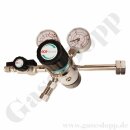 Flaschendruckminderer Prüfgas 200 bar 2-stufig bis 6,0 bar regelbar - Anschluss M19x1,5 LH DIN 477-1 Nr.14 - Ausgang 8 mm KRV mit Absperrventil - EPDM - Edelstahl 6.0 - GCE Druva CSLHEDJ