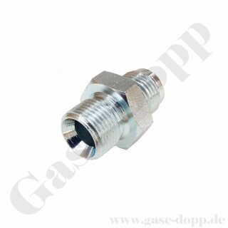 Doppelnippel G 3/8" AG x 3/8" SAE AG - G 60° Innenkonus / SAE 90° Aussenkonus - 280 bar - Stahl
