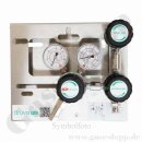 Druckregelstation 1 Eingang links 300 bar max. bis 10 bar regelbar - 1-stufig - In M14x1,5 - Out 1/4" NPT IG - Prozessgasspülung - FKM - Edelstahl 6.0 - GCE Druva MSLH0XS0