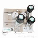 Druckregelstation 1 Eingang links 300 bar max. bis 10 bar regelbar - 1-stufig - In M14x1,5 - Out 1/4" NPT IG - Prozessgasspülung - FKM - Edelstahl 6.0 - GCE Druva MSLH0XS0