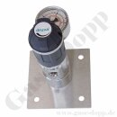 Labor Entnahmedruckminderer auf Wandplatte mit Absperrventil - Messing verchromt - max. 50 bar / 0,5 - 10,0 bar regelbar - Eingang 1/4" NPT IG oben - Ausgang 1/4" NPT IG unten - FKM - GCE DRUVA PLCIVBCWMCPEXD2NB101N14FN14F0