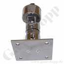 Labor Entnahmedruckminderer auf Wandplatte mit Absperrventil - Messing verchromt - max. 50 bar / 0,5 - 10,0 bar regelbar - Eingang 1/4" NPT IG oben - Ausgang 1/4" NPT IG unten - FKM - GCE DRUVA PLCIVBC