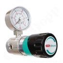 Labor Entnahmedruckminderer bis 6,0 bar regelbar - Grundkörper - Eingangsdruck max. 50 bar - Eingang G 3/8" hinten Ausgang 1/4" NPT IG unten - EPDM - Messing verchromt 6.0 - GCE Druva PLCMEBCFM