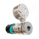 Labor Entnahmedruckminderer bis 6,0 bar regelbar - Grundkörper - Eingangsdruck max. 50 bar - Eingang G 3/8" hinten Ausgang 1/4" NPT IG unten - EPDM - Messing verchromt 6.0 - GCE Druva PLCMEBCFM