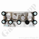 Batteriedruckminderer Entspannungsstation Druckregelstation - halbautomatische Umschaltung - 200 bar - bis 10 bar regelbar - 2-stufig - 2 Eingänge M14x1,5 AG - Ausgang 1/4" NPT IG - Eigengasspülung - EPDM - Messing verchromt 6.0 - GCE DRUVA MPLHESD