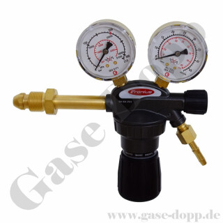 Argon / CO2 Druckminderer 200 Bar / 3 - 32 l/min - Anschluss G 5/8" AG BS341 No.3 - Ausgang G 1/4" AG - 6 mm Schlauchanschluss - Messing - GCE Pro Control - englischer Flaschenanschluss