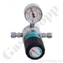 Leitungsdruckminderer bis 1,0 bar regelbar - Eingang max. 12 bar Rechts - 1-stufig - IN / OUT 8 mm KRV - 4 Port - ohne Sicherheits&uuml;berdruckventil - Messing verchromt 6.0 - 20m&sup3; - GCE DruvaPUR
