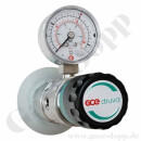 Labor Entnahmestelle für Wandaufbauversion mit Rückwandanschluss und Absperrventil - 40 bar - 0,5 - 6,0 bar regelbar - Eingang 1/4" NPT IG hinten - Ausgang G 1/4" IG unten - EPDM - Messing verchromt 6.0 - GCE DRUVA EMD 400-42