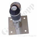 Labor Entnahmedruckminderer auf Wandplatte mit Absperrventil - Messing verchromt - max. 50 bar / 0,3 - 4,0 bar regelbar - Eingang 1/4" NPT IG oben - Ausgang 1/4" NPT IG unten - FKM - GCE DRUVA PLCIVBCWMCPEXC2NB101N14FN14F0