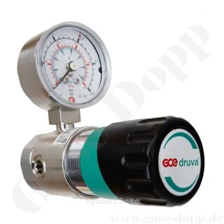 Labor Entnahmedruckminderer bis 6,0 bar regelbar - Grundk&ouml;rper - Eingangsdruck max. 50 bar - Eingang G 3/8" hinten Ausgang 1/4" NPT unten - FKM - Messing verchromt 6.0 - GCE Druva PLCMVBCFM