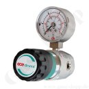 Labor Entnahmedruckminderer bis 6,0 bar regelbar - Grundk&ouml;rper - Eingangsdruck max. 50 bar - Eingang G 3/8" hinten Ausgang 1/4" NPT unten - FKM - Messing verchromt 6.0 - GCE Druva PLCMVBCFM