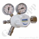 Flaschendruckminderer Stickstoff 200 bar 1-stufig bis 3,5 bar regelbar - Anschluss W24,32x1/14" DIN 477-1 Nr.10 - Ausgang KRV 1/4" - Messing vernickelt  5.0 - GASARC LAP MASTER LGS501