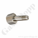 Flaschenanschluss CGA-330 x 1/4" Face Seal AG - VCR kompatibel - L&auml;nge 53 mm - Edelstahl - Chlorwasserstoff