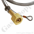 Edelstahlwellschlauch DN6 200 bar - DIN 477-1 Nr.6 - W21,8x1/14" IG &Uuml;M + W21,8x1/14" IG &Uuml;M - Sechskantanschluss - Anschluss 1 gerade + Anschluss 2 90&deg; gewinkelt - Argon Helium CO2 Edelgase - L&auml;nge 3,0 m