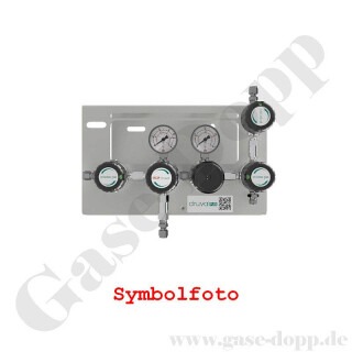 Druckregelstation 1 Eingang 200 bar max. bis 2 bar regelbar - 2-stufig - In M14x1,5 AG - Out NPT 1/4" IG Prozessgassp&uuml;lung Absperrventil - FKM - Messing verchromt 6.0 - GCE Druva MPLH0XDP