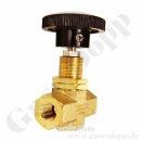 Nadelventil - IN / OUT 1/8" NPT IG - gerader Durchgang - Runder Griff - max. 207  bar - mehrteilig gedichtet - Messing - HAM-LET