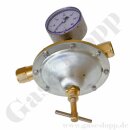 Leitungsdruckminderer Feindruckregler für brennbare Gase - Eingang max. 16 bar - Ausgang 0 - 30 mbar regelbar - IN G 1/4" IG OUT G 1/4" IG - Leistung ca. 1Nm³/h (P1-6 bar / P2- 50 mbar / Luft) - Messing