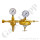 Flaschendruckminderer Brenngas 200 bar 2-stufig ca. 5 bis 30 mbar regelbar - Anschluss W21,8x1/14" LH DIN 477-1 Nr.1 - Ausgang G 1/4" AG  - Leistung ca.1m&sup3;/h - Messing vernickelt