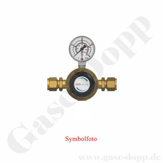 Leitungsdruckminderer bis 10 bar regelbar - Eingang max. 60 bar Rechts - 1-stufig - IN / OUT 12 mm KRV - 4 Port - ohne Sicherheits&uuml;berdruckventil - 100 m&sup3;/h - EPDM - Messing 5.0 - GCE Druva LTMHES