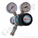 Reinstgasdruckminderer 200 bar - 0,5 bis 6 bar regelbar - 2-stufig - IN / OUT NPT 1/4" IG - 6 Port - Eingang Rechts - FKM - Messing verchromt 6.0 - GCE Druva FMD322-14 BCF6 N14N14