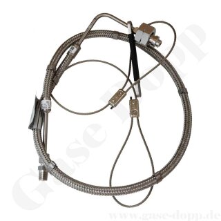 Edelstahlwellschlauch DN6 200 bar - BS341 No. 3 - G 5/8" x 1/4" NPT AG - Sechskantanschluss - Inerte Gase - Gasreinheit 6.0 - L&auml;nge 1,0 m