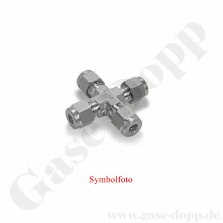 KreuzSt&uuml;ck - 4 x Doppelklemmring Rohrverschraubung RVS 10 mm - xxx bar - Edelstahl