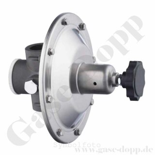Leitungsdruckminderer Feindruckregler - Eingang max. 15 bar - Ausgang 5 - 45 mbar regelbar  - Leistung 15 m³/h - EPDM FDA - Aluminium