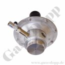 Leitungsdruckminderer Feindruckregler - Eingang max. 15 bar - Ausgang 5 - 45 mbar regelbar - Eingang G 1/2" IG - Ausgang G 1/2" IG - ohne Manometer - Leistung 15 m³/h - EPDM - FDA - Aluminium - GD2112