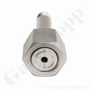Flaschenanschluss CGA-320 x 1/4" NPT AG - Kohlendioxid CO2 - L&auml;nge 76 mm - 207 bar - Edelstahl