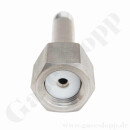 Flaschenanschluss CGA-320 x 1/4" NPT AG - Kohlendioxid CO2 - L&auml;nge 76 mm - 207 bar - Edelstahl