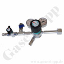 Flaschendruckminderer Helium 200 bar 1-stufig bis 28 bar regelbar - W21,8x1/14" DIN 477-1 Nr.6 - Ausgang 6 mm KRV - Sp&uuml;lventil im Ausgang - Messing verchromt 6.0 - GCE Druva CPLH0SJ