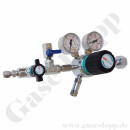 Flaschendruckminderer Helium 200 bar 1-stufig bis 28 bar regelbar - W21,8x1/14" DIN 477-1 Nr.6 - Ausgang 6 mm KRV - Sp&uuml;lventil im Ausgang - Messing verchromt 6.0 - GCE Druva CPLH0SJ