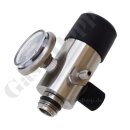 EntnahmeRegler C10 Druck - max. 83 bar - 3,0 bar fest - Anschluss 5/8"-18 UNF AG C10 - Ausgang Schlauchtülle 4,8 mm - Edelstahl - GD1210-30