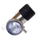 EntnahmeRegler C10 Druck - max. 83 bar - 3,0 bar fest - Anschluss 5/8"-18 UNF AG C10 - Ausgang Schlauchtülle 4,8 mm - Edelstahl - GD1210-30